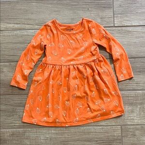 Cat & Jack Orange Pumpkin Dress, Size 4T